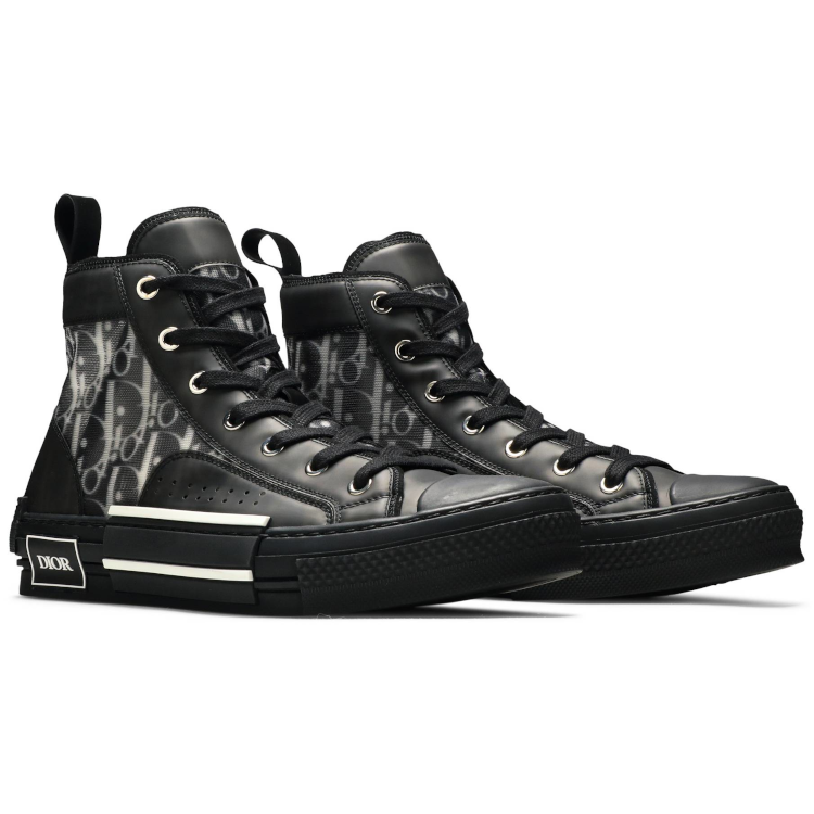 Tenis Dior B23 High Top Canvas Oblique Black