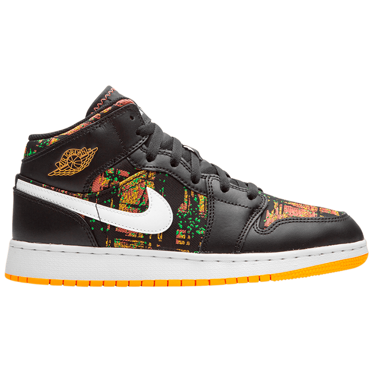 Tenis Air Jordan 1 Mid Black Laser Orange Bright Melon