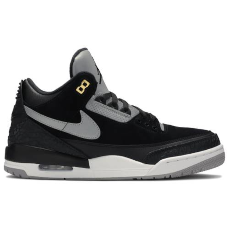 Tenis Jordan 3 Tinker Black Cement Gold