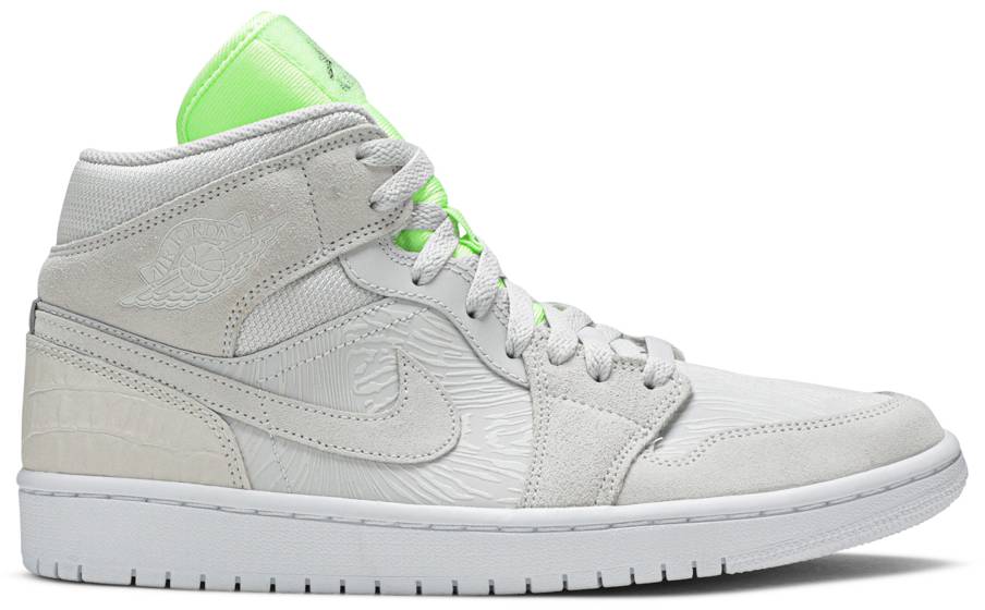 Tenis Air Jordan 1 Mid Vast Grey Ghost Green