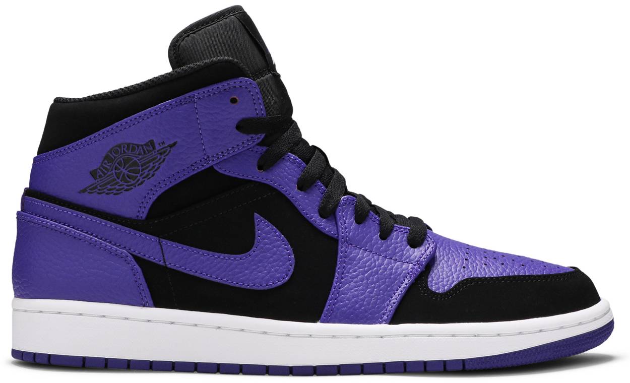 Tenis Air Jordan 1 Mid Black Dark Concord