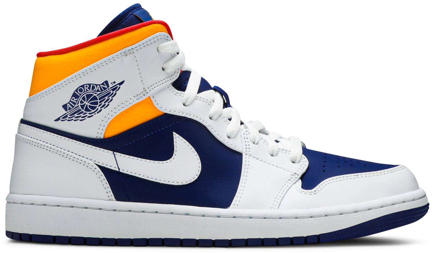 Tenis Air Jordan 1 Mid Royal Blue Laser Orange