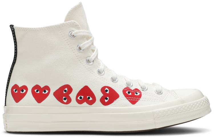 Tenis Converse Chuck Taylor All Star 70s Hi Comme Des Garçons Play Multi Heart White