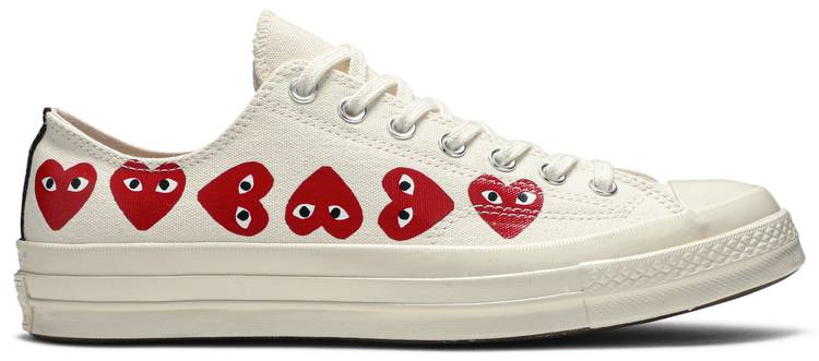 Tenis Converse Chuck Taylor All Star 70s Ox Comme Des Garçons Play Multi Heart White