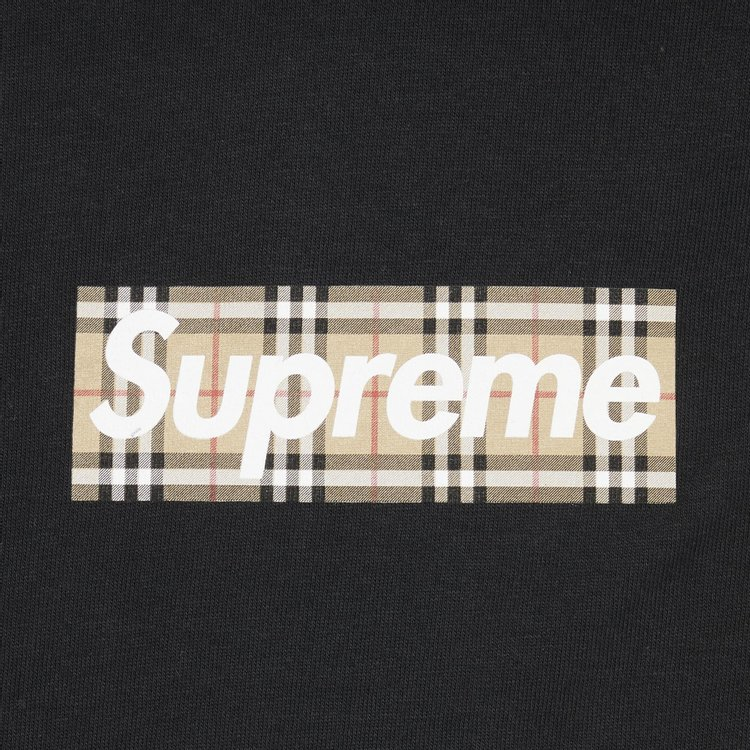 Supreme Burberry Box Logo Tee Black
