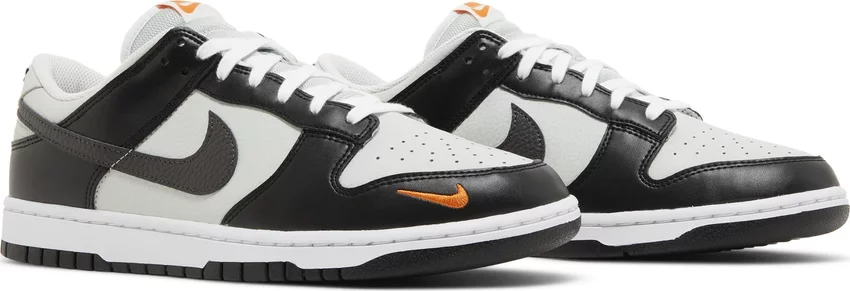 Tenis Nike Dunk Low Grey Black Orange Mini Swoosh