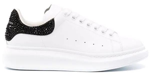 TENIS ALEXANDER MCQUEEN OVERSIZED WHITE BLACK CRYSTALS