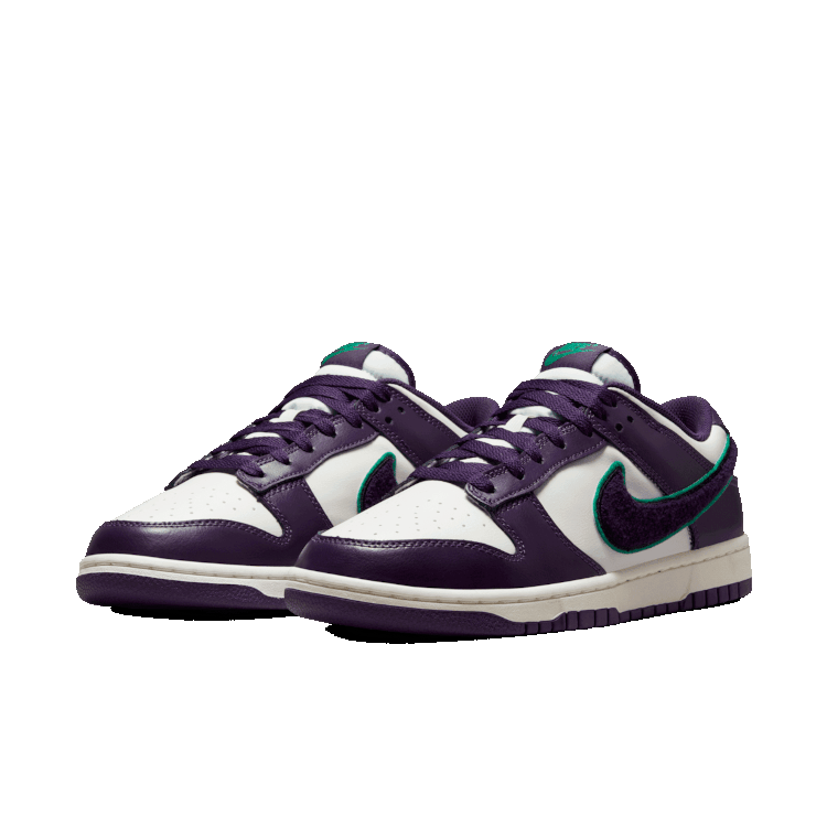 TENIS NIKE DUNK LOW CHENILLE SWOOSH SAIL GRAND PURPLE