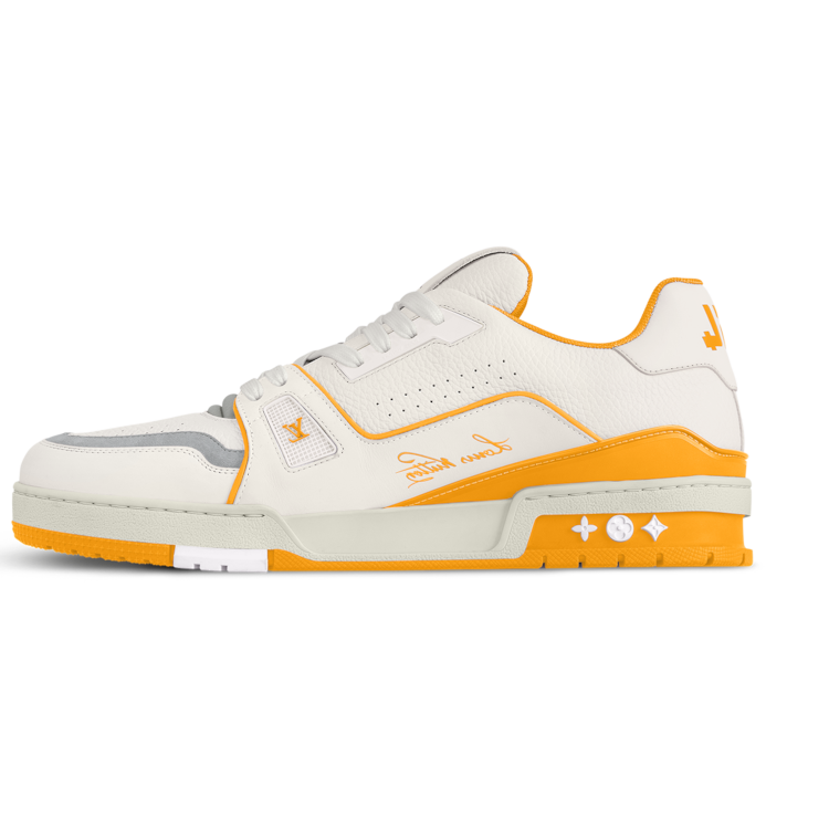 TENIS LOUIS VUITTON TRAINER #54 SIGNATURE WHITE YELLOW