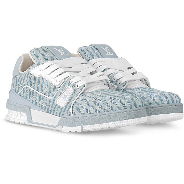 TENIS LOUIS VUITTON LV TRAINER BLUE STRIPE MONOGRAM