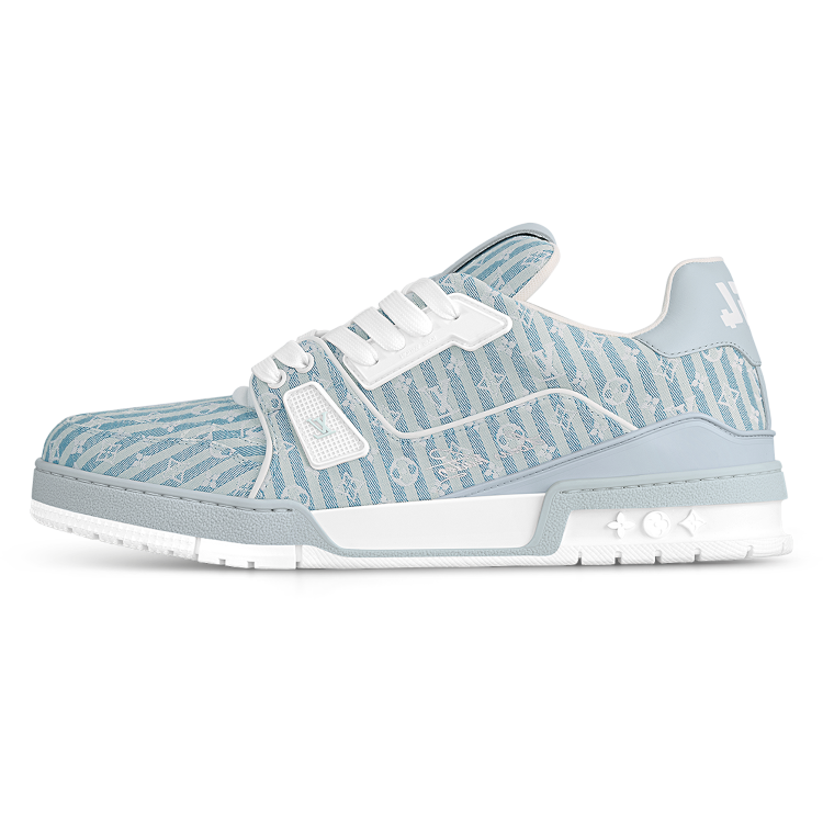 TENIS LOUIS VUITTON LV TRAINER BLUE STRIPE MONOGRAM