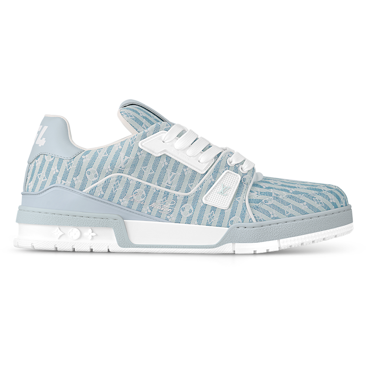 TENIS LOUIS VUITTON LV TRAINER BLUE STRIPE MONOGRAM 