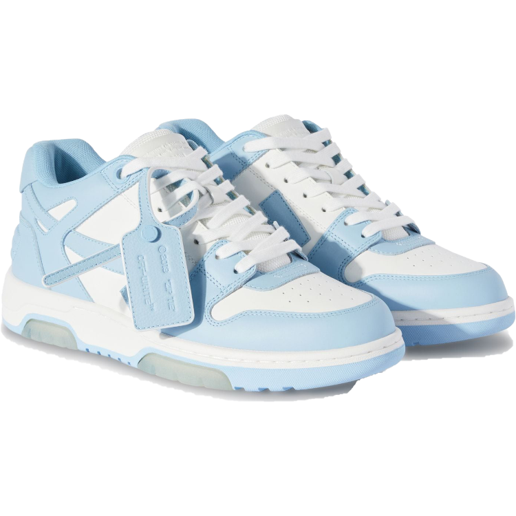 TENIS OFF-WHITE OUT OF OFFICE LOW CALF LEATHER WHITE BABY BLUE