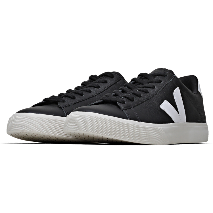 TENIS VEJA CAMPO LOW CHROMEFREE LEATHER BLACK WHITE