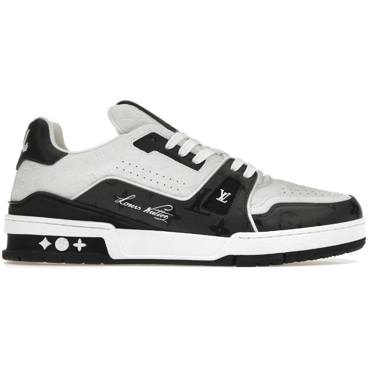 TENIS LOUIS VUITTON TRAINER #54 SIGNATURE BLACK WHITE