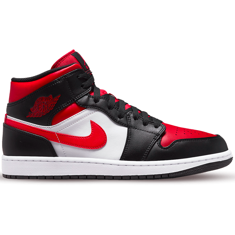 TENIS JORDAN 1 MID WHITE BLACK RED 2022