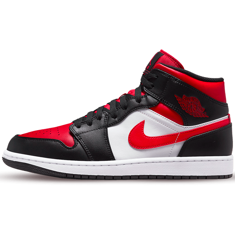 TENIS JORDAN 1 MID WHITE BLACK RED 2022