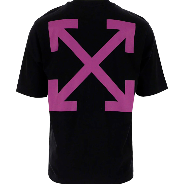OFF-WHITE ARROW CARAVAGGIO MERCY TEE BLACK PURPLE MULTI