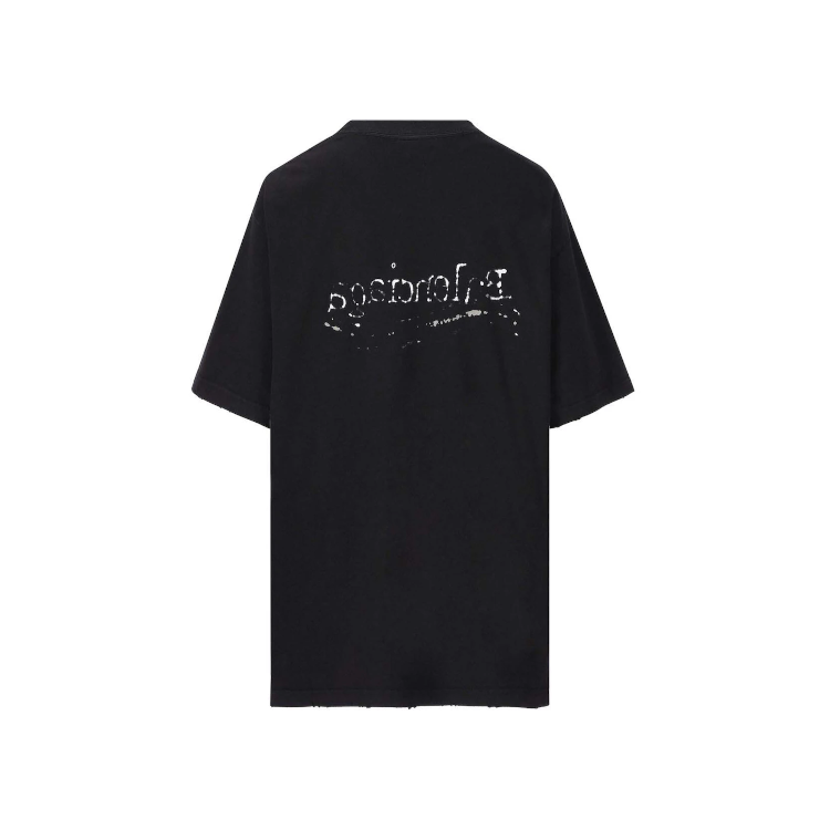 BALENCIAGA HAND DRAWN POLITICAL CAMPAING TEE BLACK