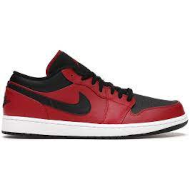 TENIS JORDAN 1 LOW REVERSE BRED PEBBLED SWOOSH