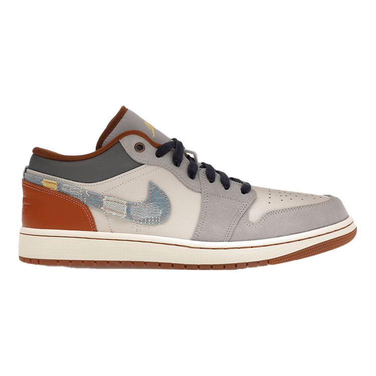 TENIS JORDAN 1 LOW SE PHANTOM REPAIRED DENIM SWOOSH 