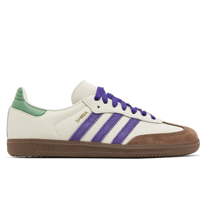 TENIS ADIDAS SAMBA OG OFF WHITE CORE PURPLE GREEN BROWN
