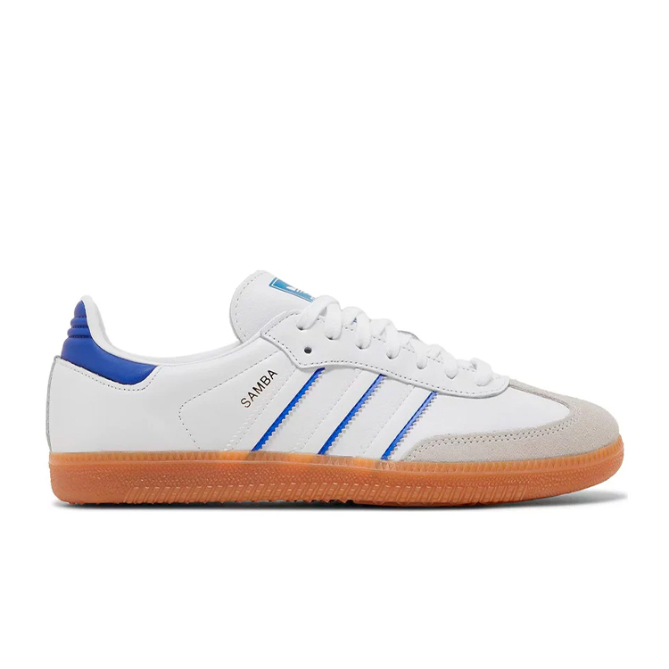 TENIS ADIDAS SAMBA LEATHER CLOUD WHITE LUCID BLUE