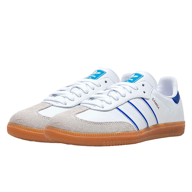 TENIS ADIDAS SAMBA LEATHER CLOUD WHITE LUCID BLUE