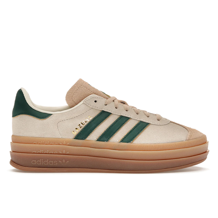 TENIS ADIDAS GAZELLE BOLD MAGIC BEIGE COLLEGIATE GREEN