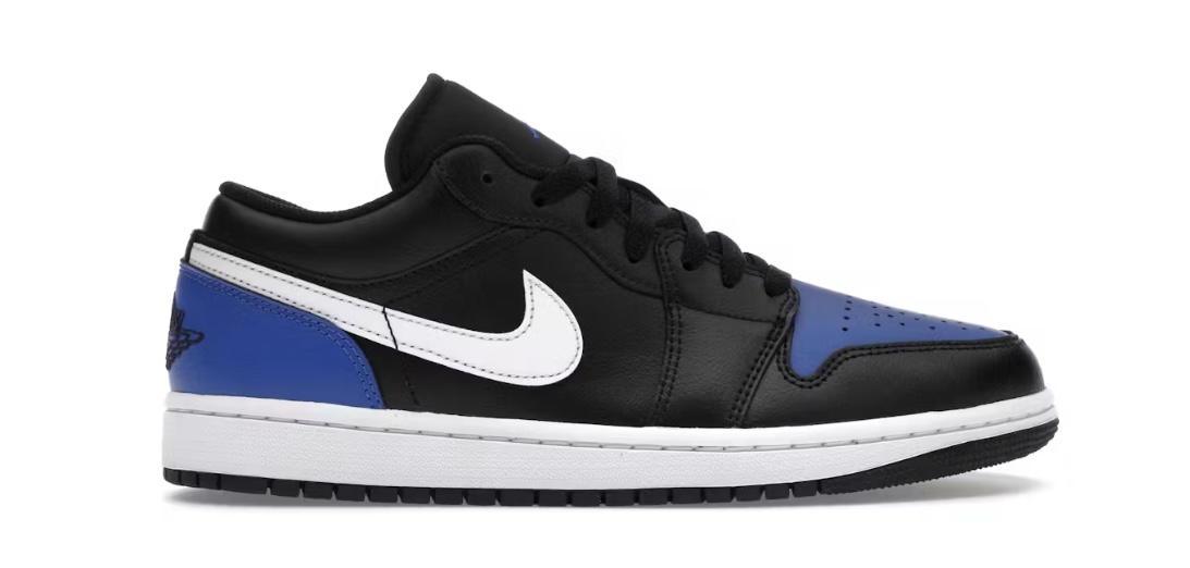 TENIS JORDAN 1 LOW BLACK ROYAL TOE