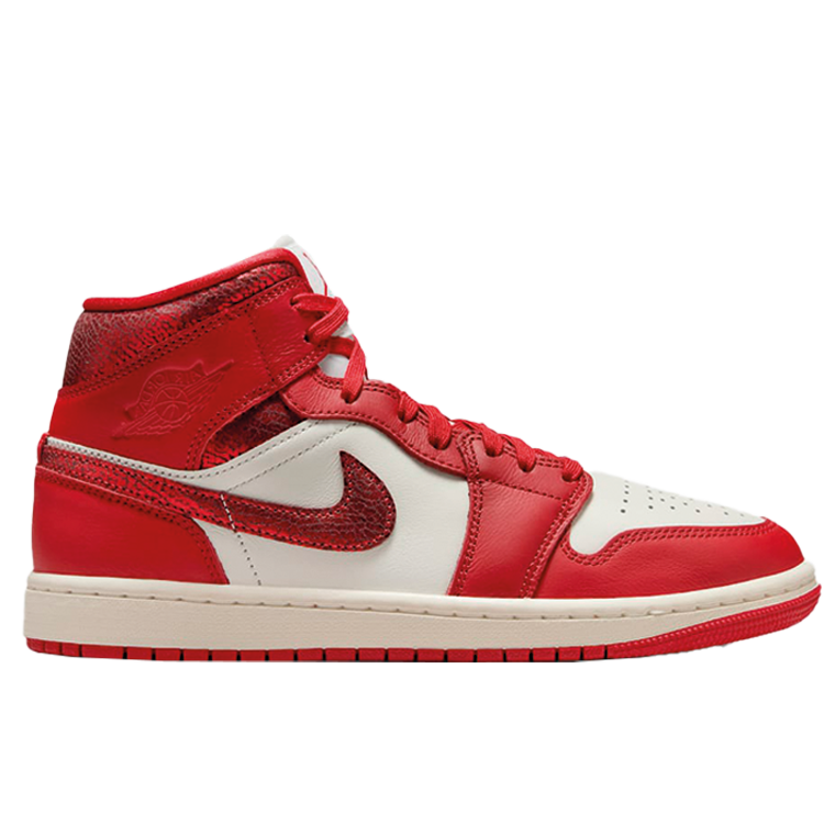 TENIS JORDAN 1 MID RED CRACKED LEATHER