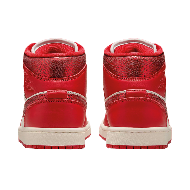 TENIS JORDAN 1 MID RED CRACKED LEATHER