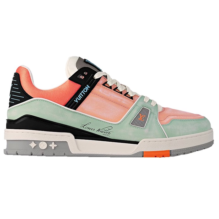 TENIS LOUIS VUITTON LV TRAINER ORANGE TEAL VINTAGE