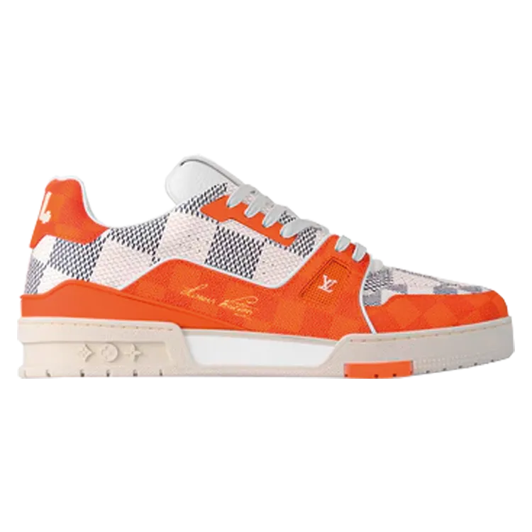 TENIS LOUIS VUITTON LV TRAINER DAMIER WHITE ORANG