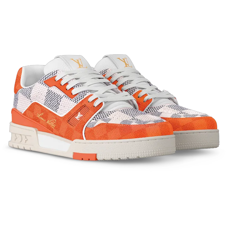 TENIS LOUIS VUITTON LV TRAINER DAMIER WHITE ORANG