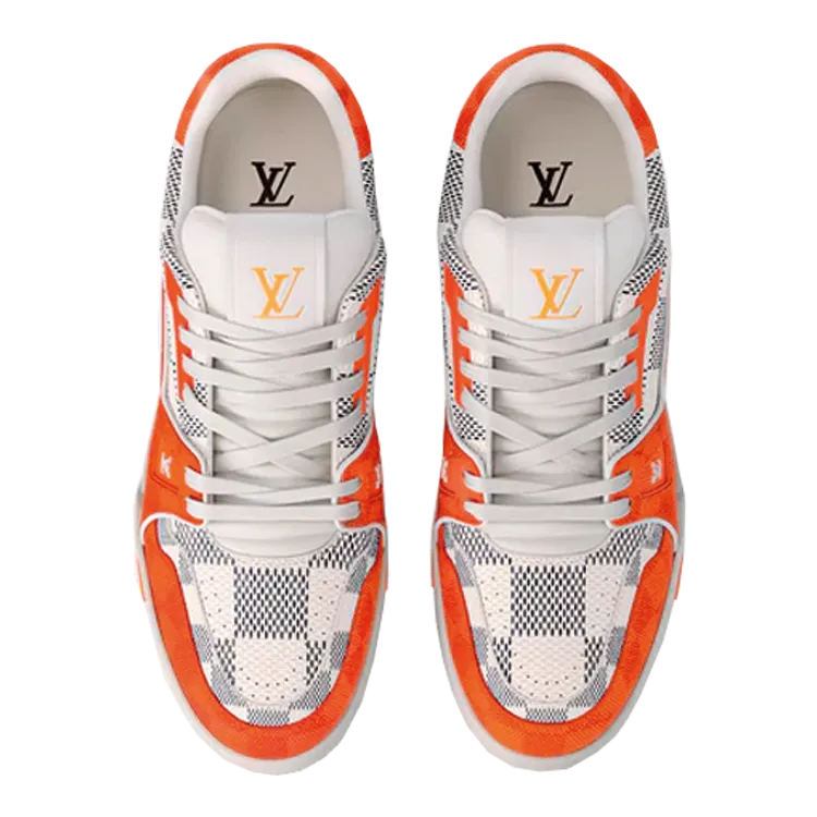 TENIS LOUIS VUITTON LV TRAINER DAMIER WHITE ORANG