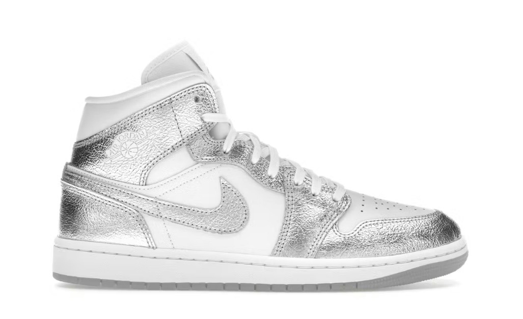 TENIS JORDAN 1 MID SE METALLIC SILVER