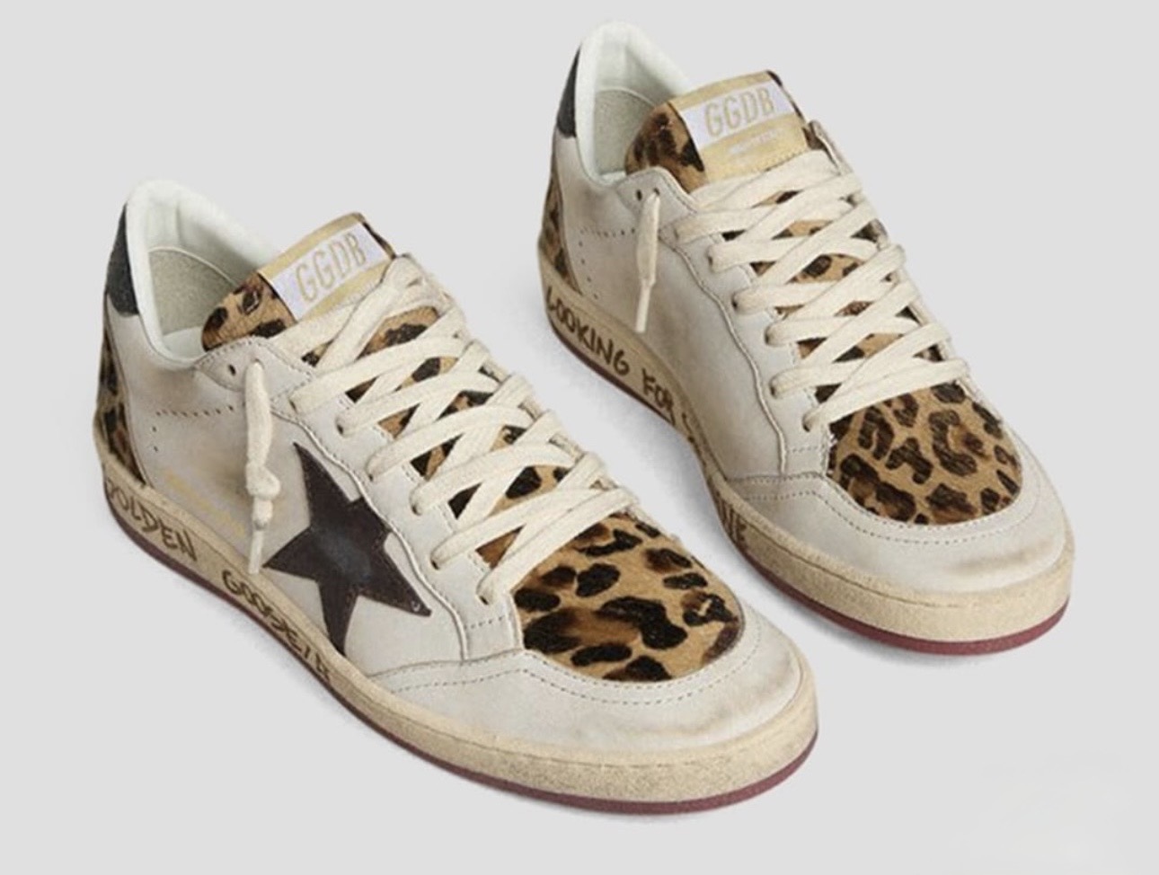 TENIS GOLDEN GOOSE BALL STAR LEOPARD PRINT