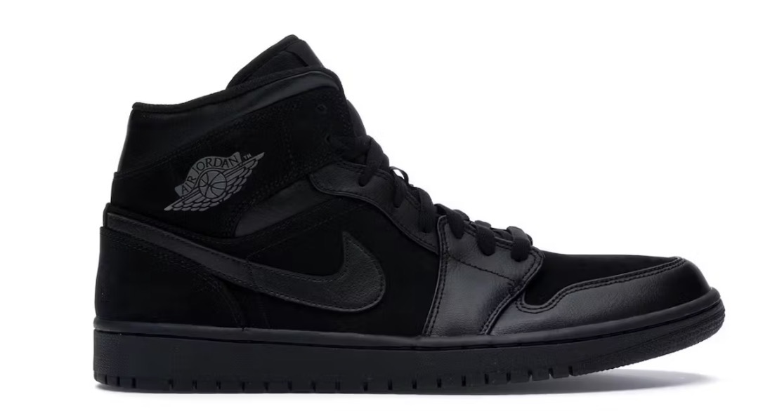 TENIS JORDAN 1 MID TRIPLE BLACK 2018