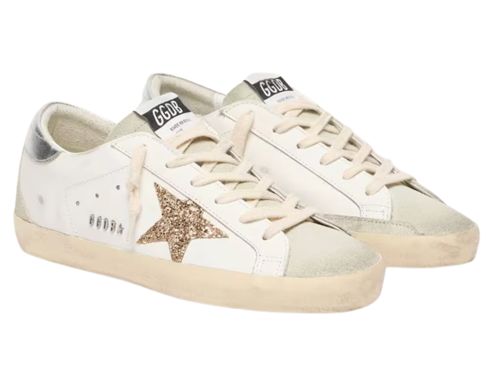 TENIS GOLDEN GOOSE SUPER STAR GLITTER GOLD SUEDE ICE