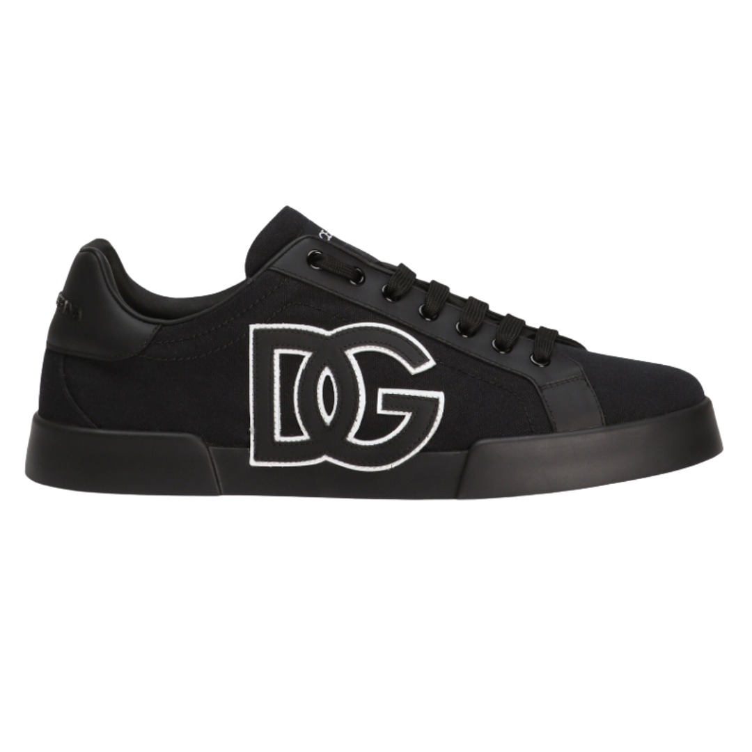 TENIS DOLCE & GABBANA PORTOFINO BLACK CANVA LIGHT STROBEL