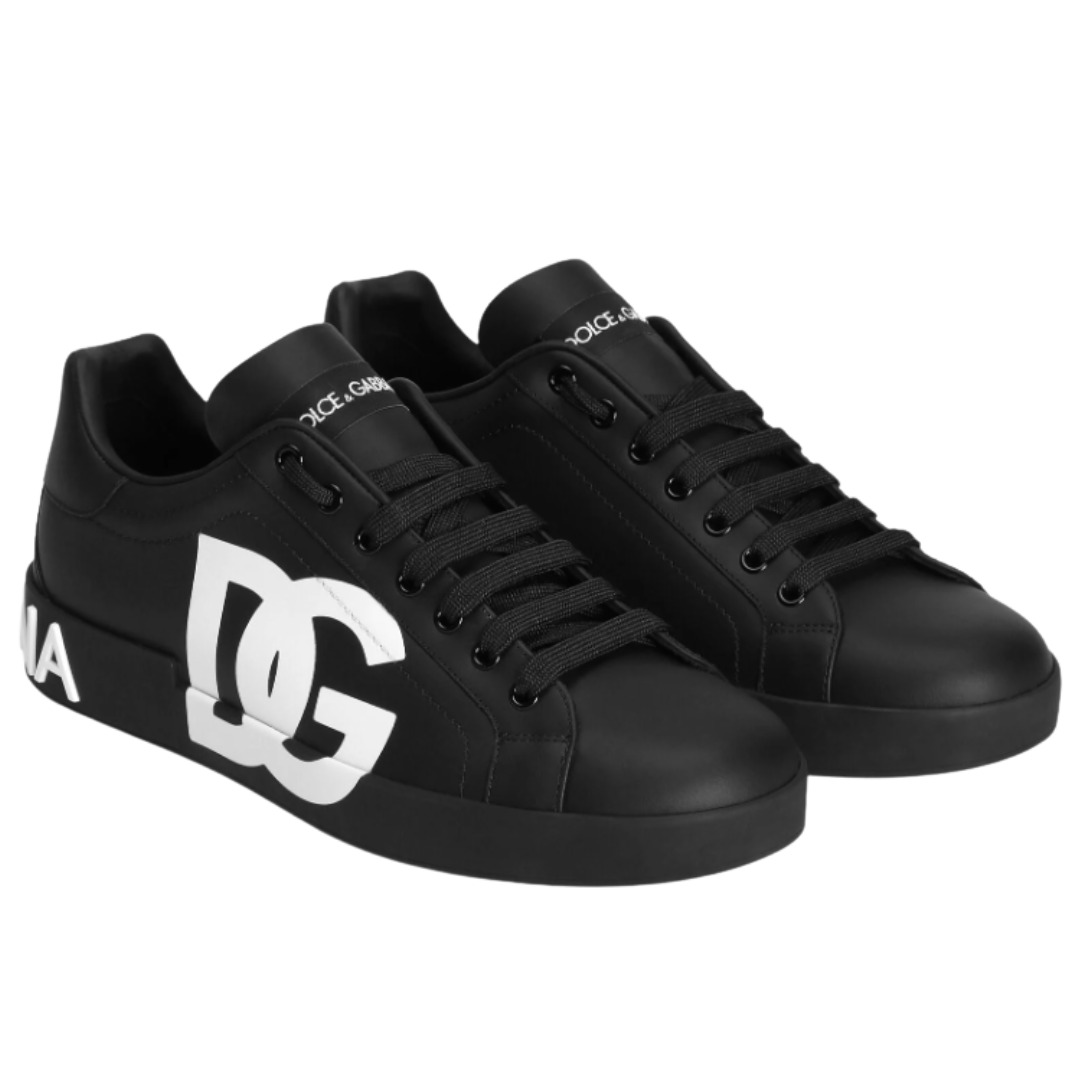TENIS DOLCE & GABBANA PORTOFINO BLACK PRINT DG