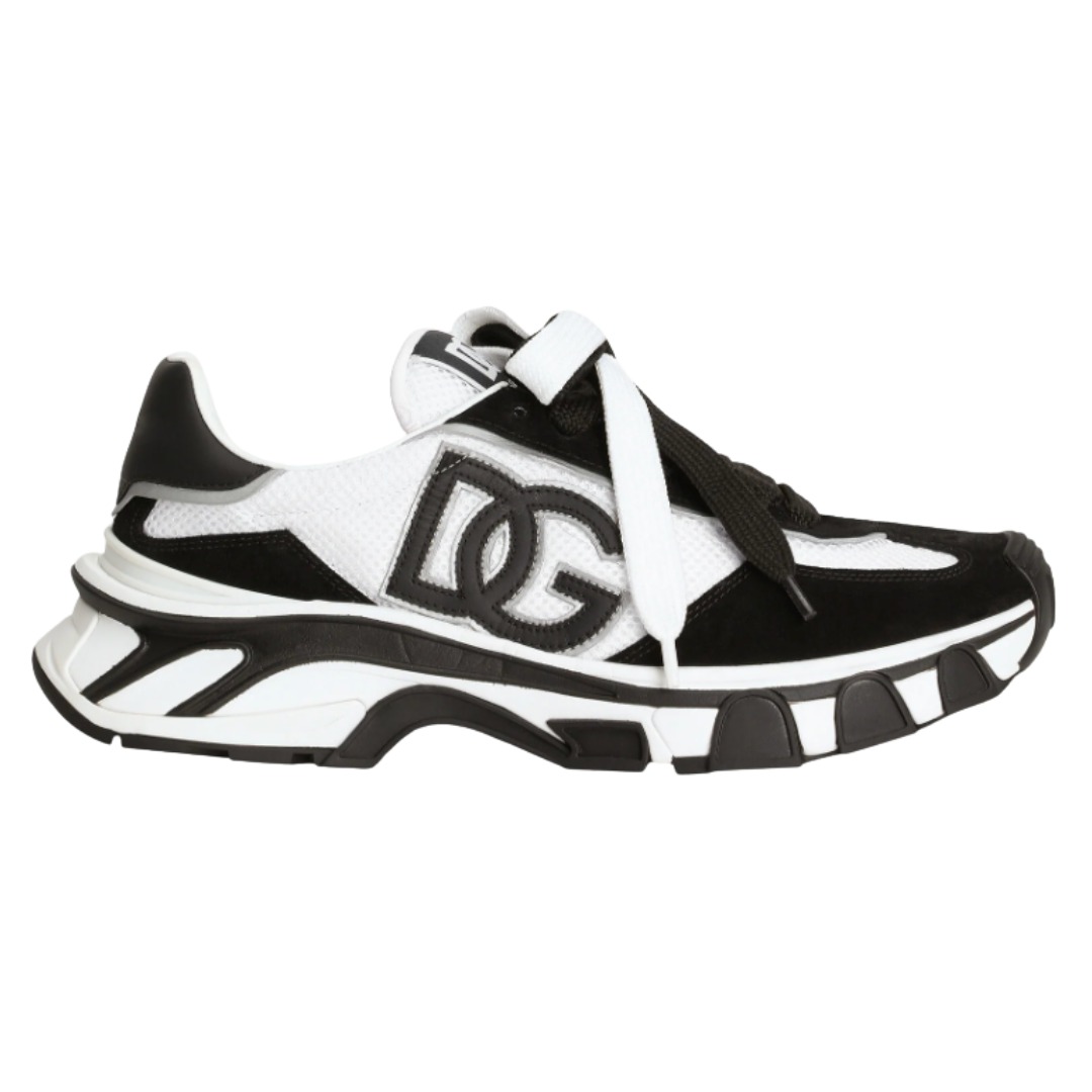TENIS DOLCE & GABBANA COUNTRY ROAD NYLON LEATHER BLACK WHITE