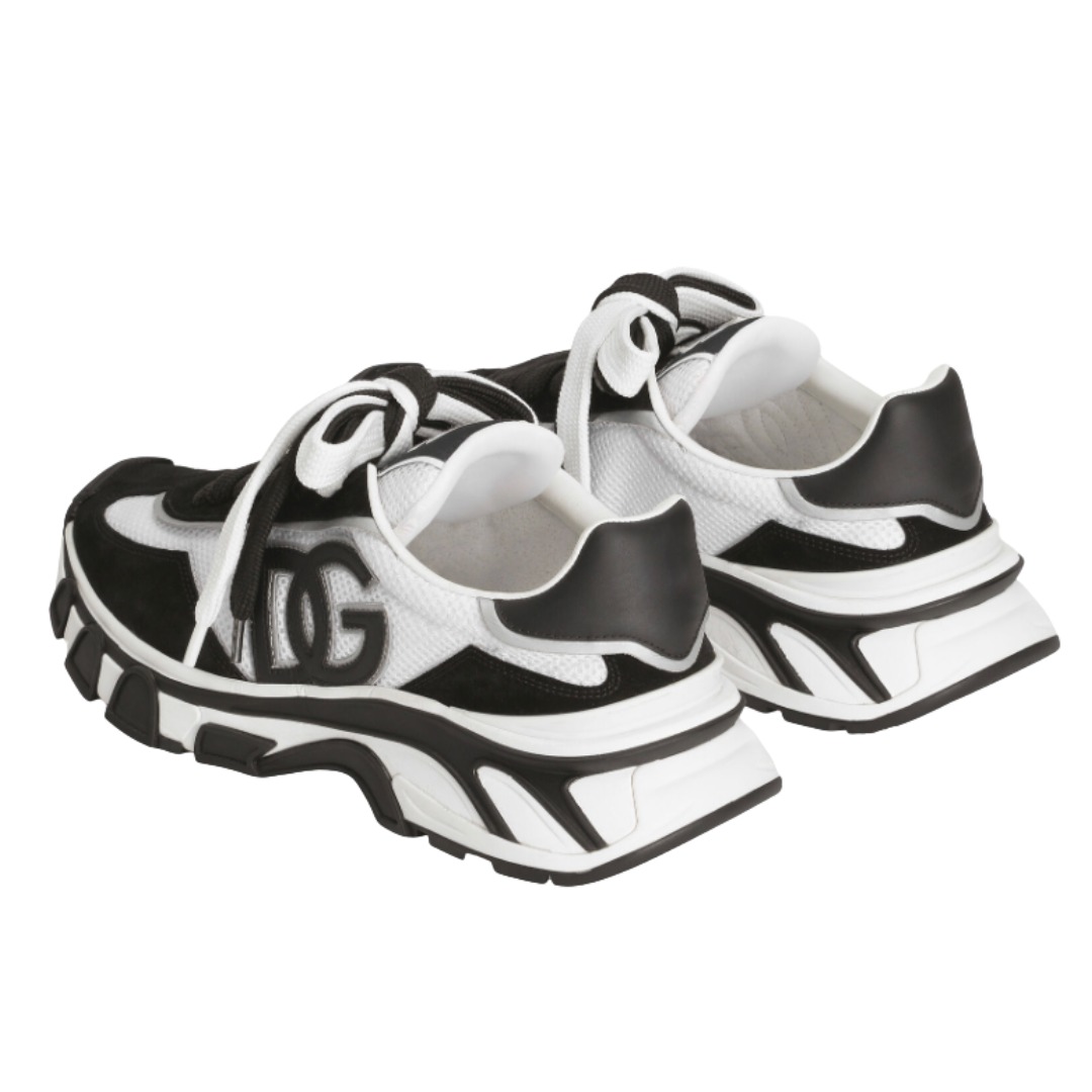 TENIS DOLCE & GABBANA COUNTRY ROAD NYLON LEATHER BLACK WHITE