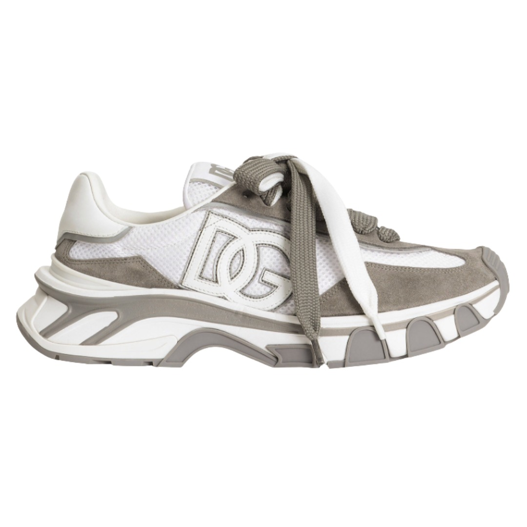 TENIS DOLCE & GABBANA COUNTRY ROAD NYLON LEATHER GREY WHITE