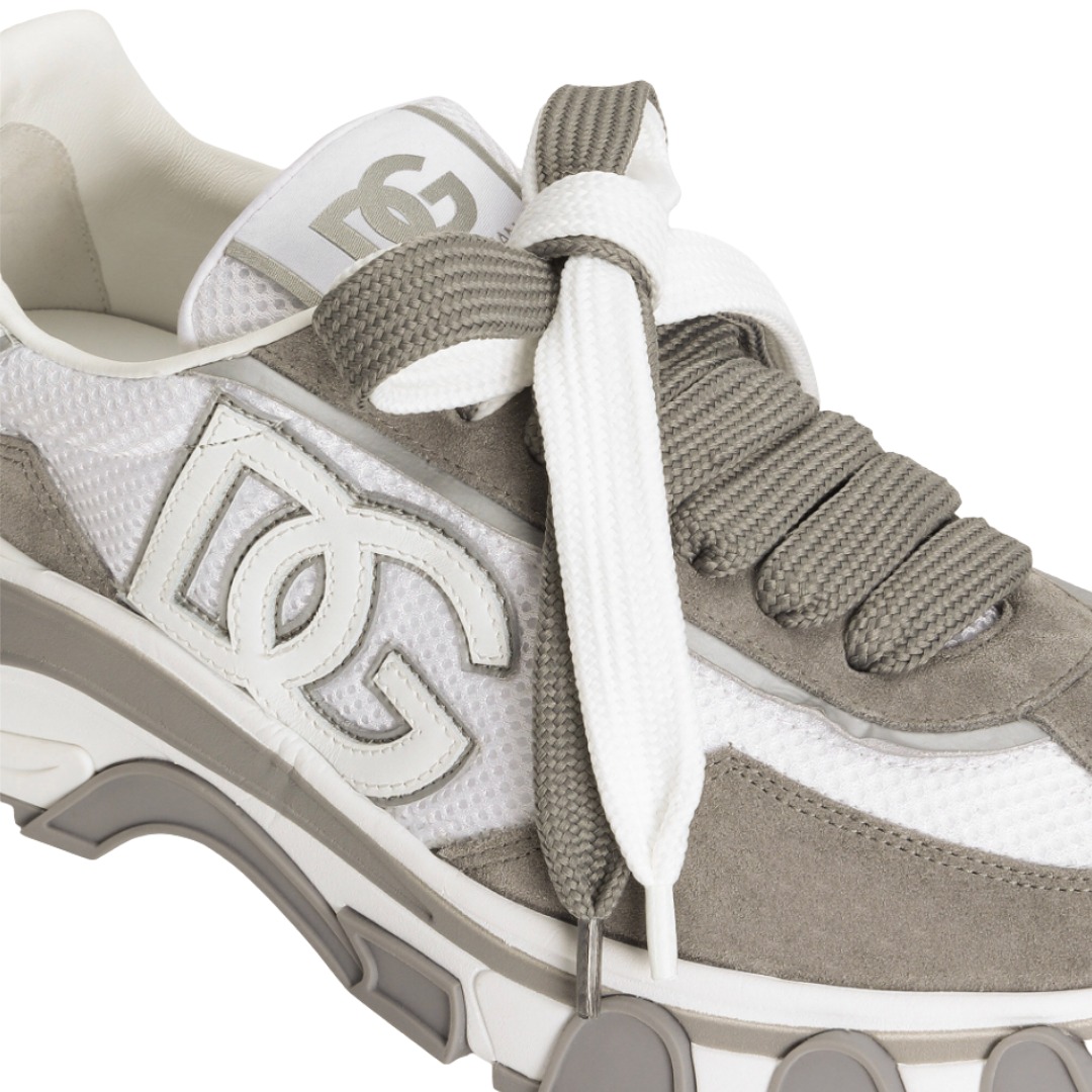 TENIS DOLCE & GABBANA COUNTRY ROAD NYLON LEATHER GREY WHITE