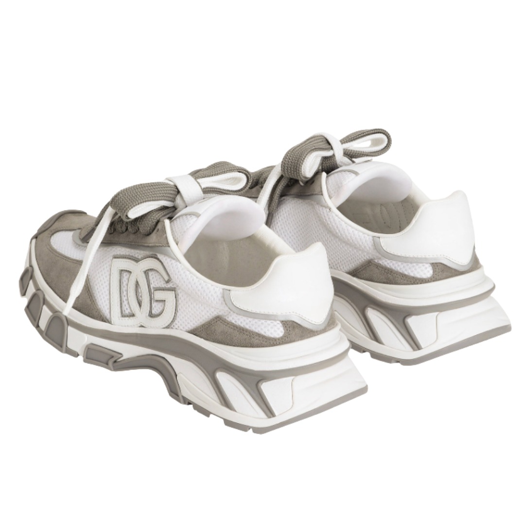 TENIS DOLCE & GABBANA COUNTRY ROAD NYLON LEATHER GREY WHITE
