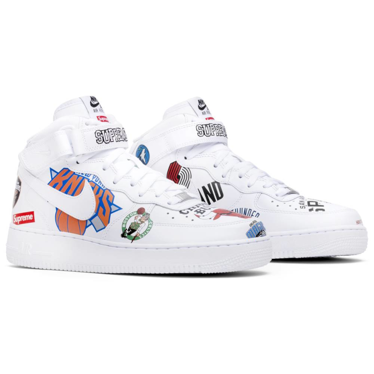 Tenis Nike Air Force 1 Mid Supreme Nba White