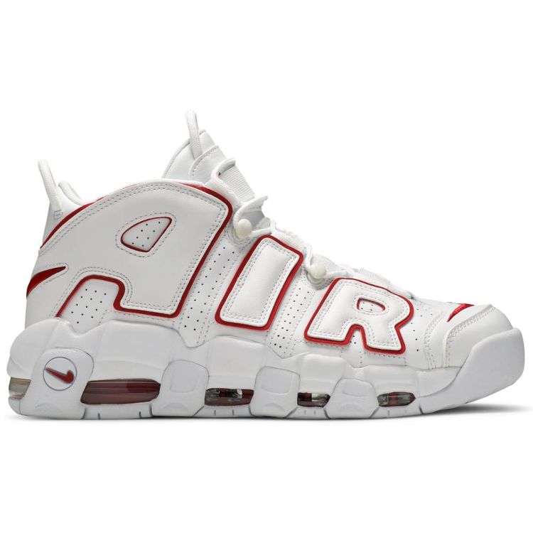 Tenis Nike Air More Uptempo White Varsity Red Outline