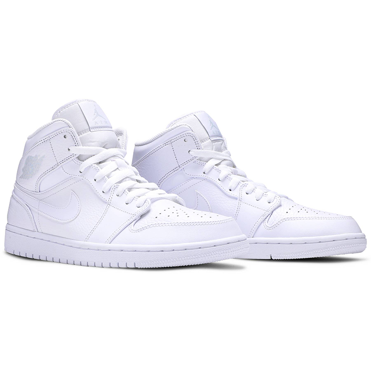Tenis Air Jordan 1 Mid Triple White (2019)